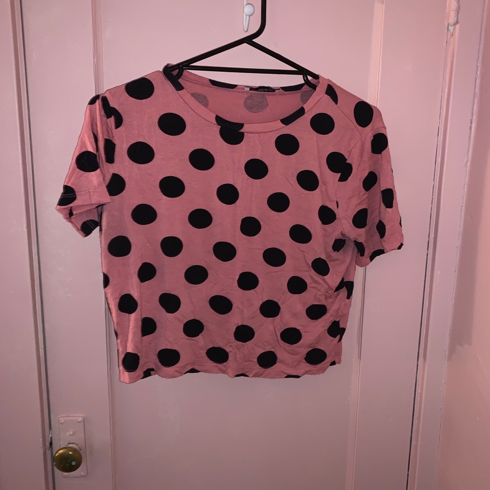 Zara Pink Polka Dot Crop